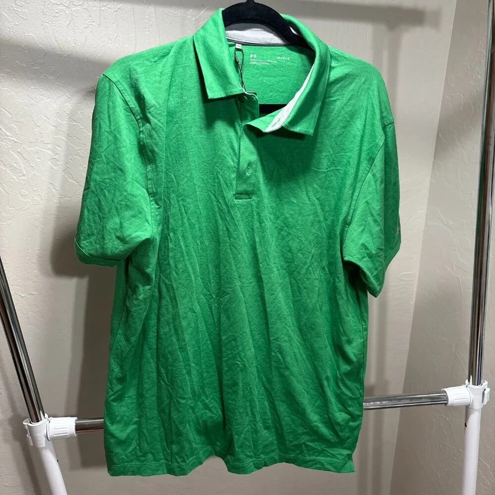 NWT Under Armour Green Performance Polo Shirt Loose Fit – Men’s‎ L